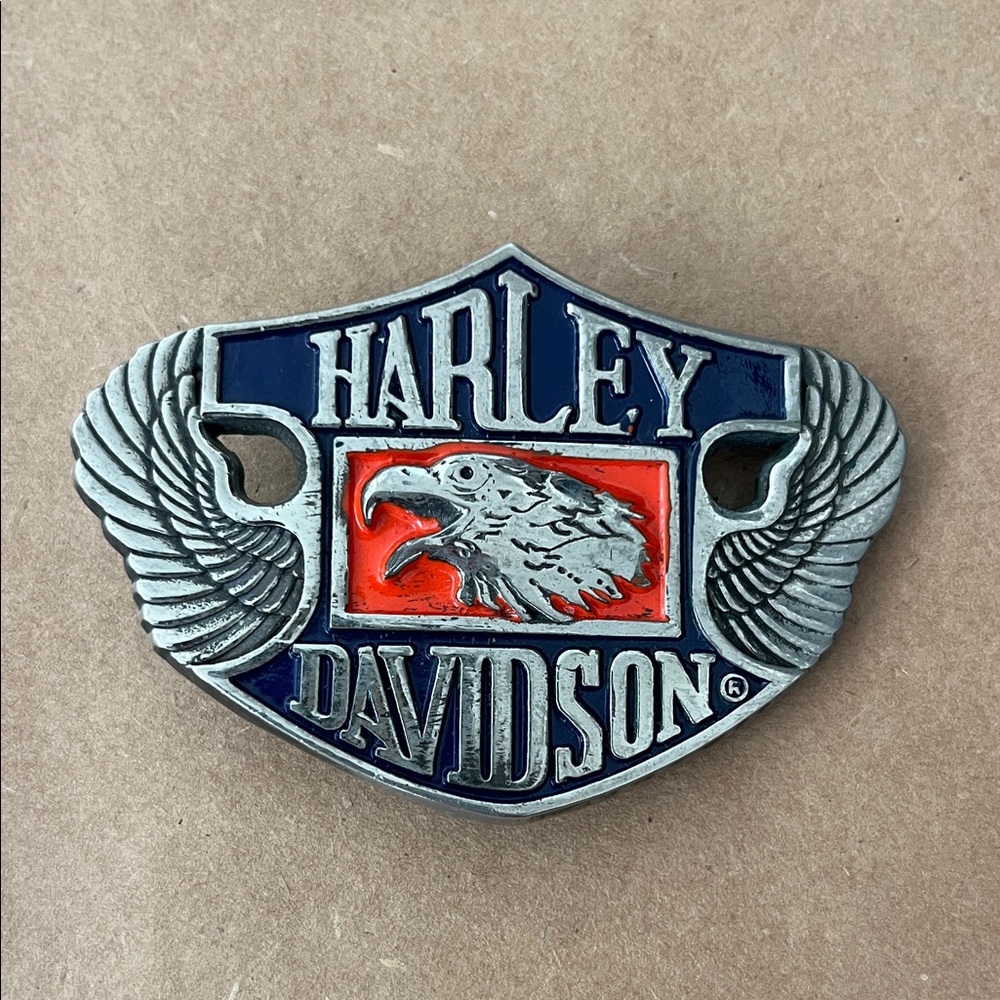 Vintage Harley-Davidson Solid Brass Eagle Belt Buckle